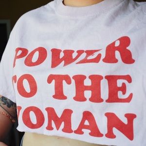 POWER TO THE WOMAN crop top